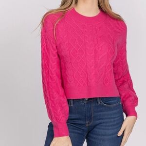 Cami NYC Davney Sweater in Magnolia pink cable knit